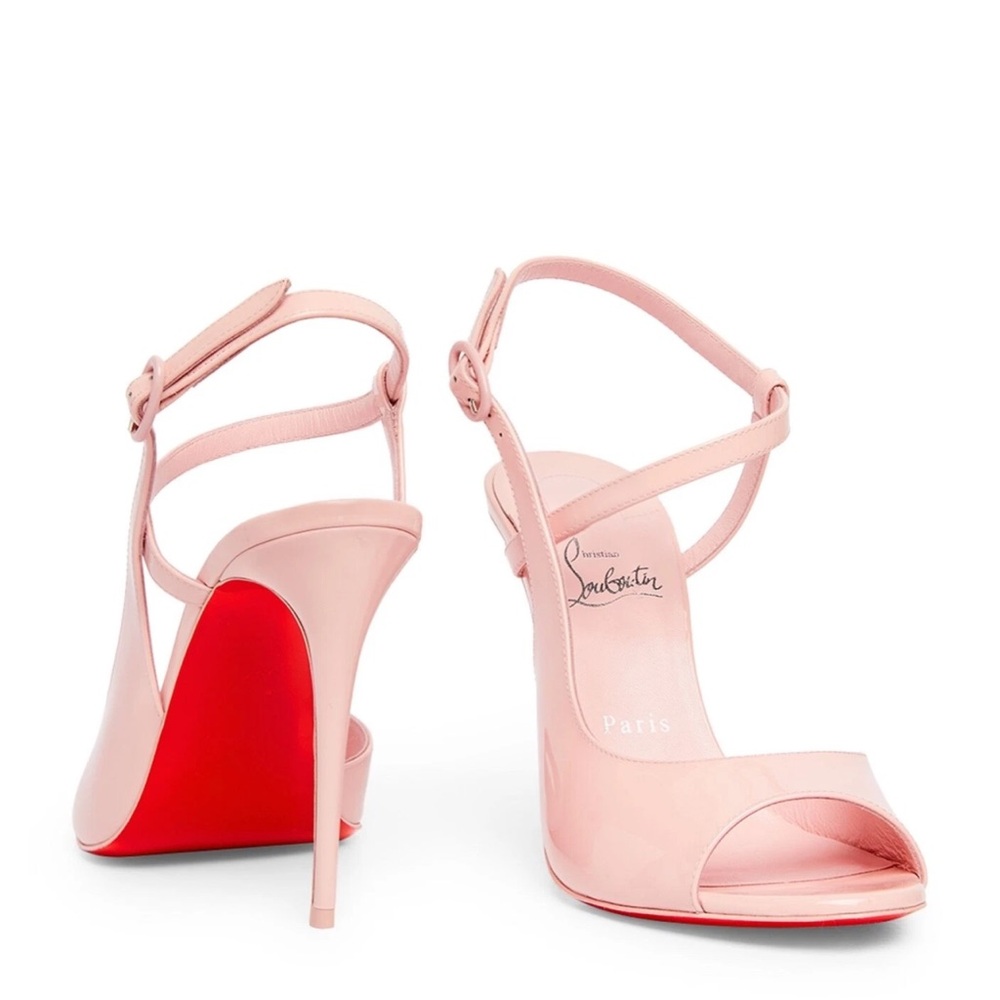 Christian Louboutin So Jenlove 100 Leather Stiletto Heels Women 37.5 Pink Luxury - Picture 6 of 12